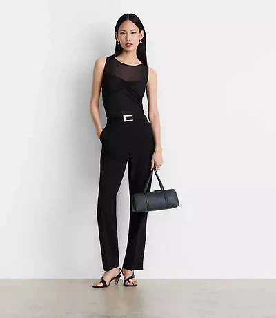 LOFT Versa Mesh Ruched Top