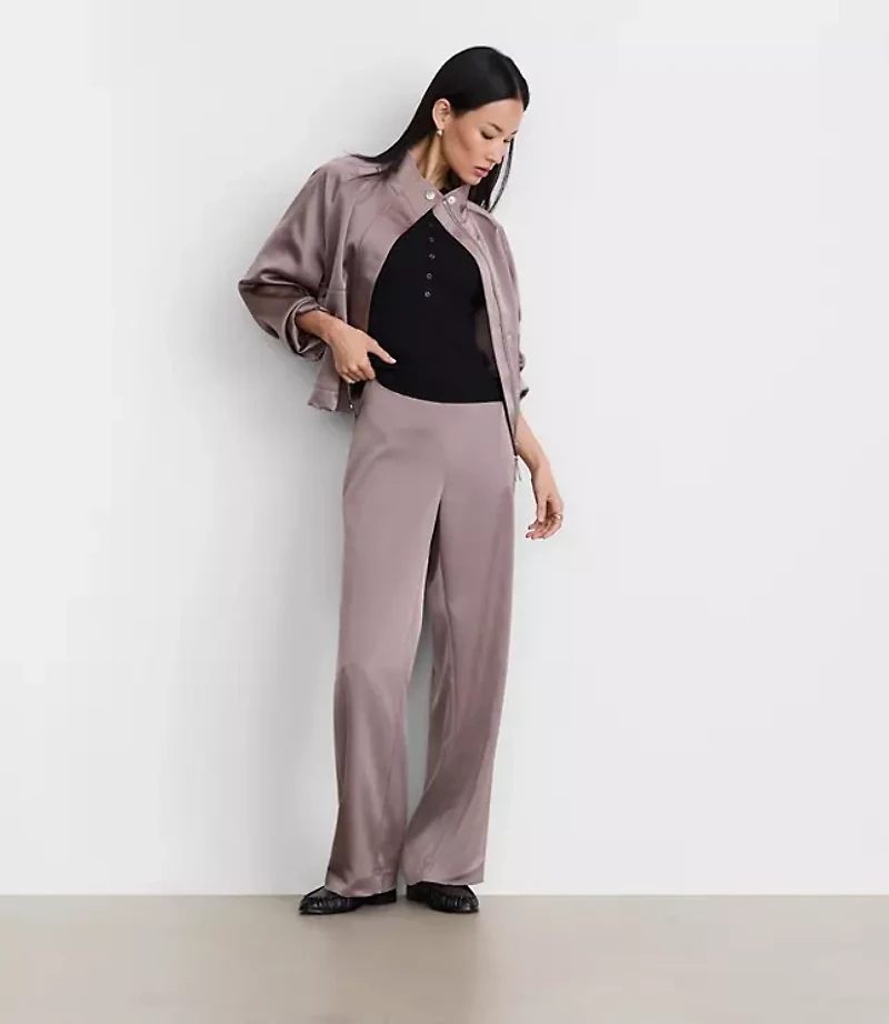 LOFT Versa Satin Straight Pants