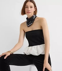 Taffeta Ponte Strapless Bubble Top