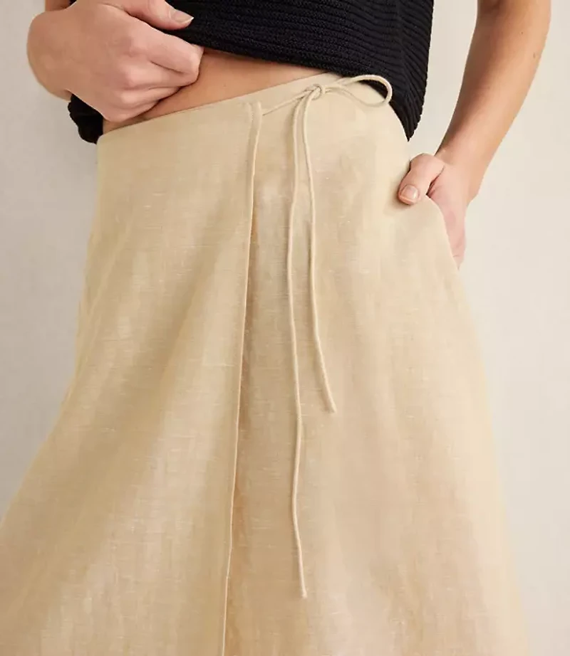 Haven Well Within Organic Cotton Linen Wrap Skirt