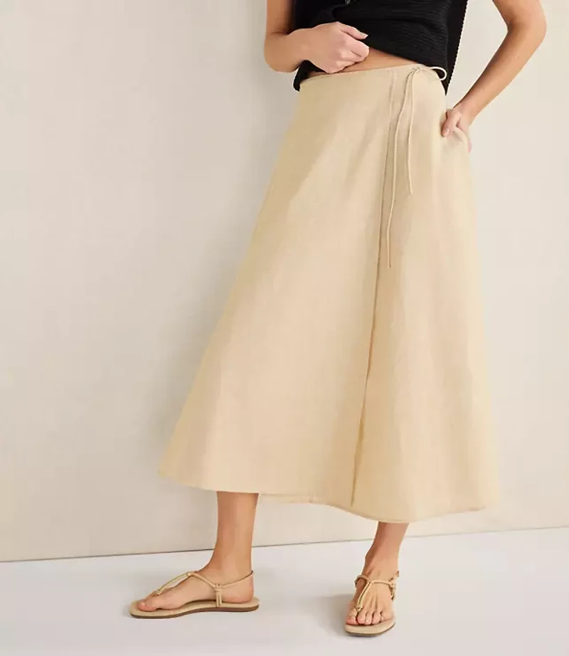 Haven Well Within Organic Cotton Linen Wrap Skirt