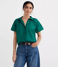 Poplin Bubble Sleeve Shirt