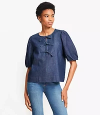 Chambray Bow Top