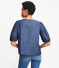 Chambray Bow Top