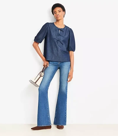 Chambray Bow Top