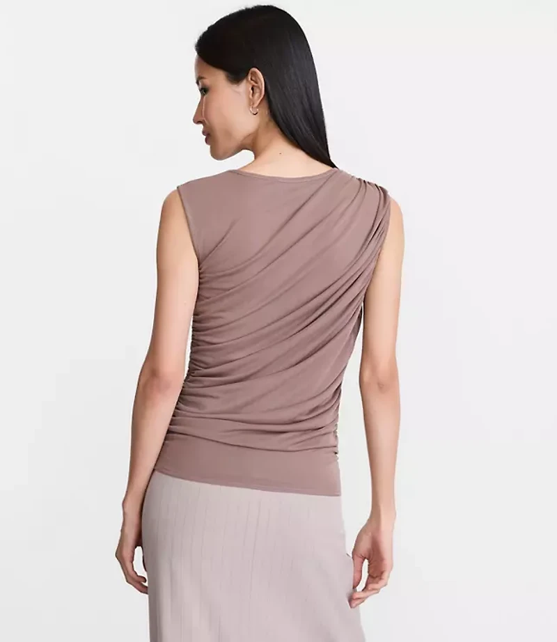 LOFT Versa Mesh Ruched Tank Top