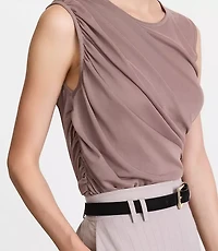 LOFT Versa Mesh Ruched Tank Top