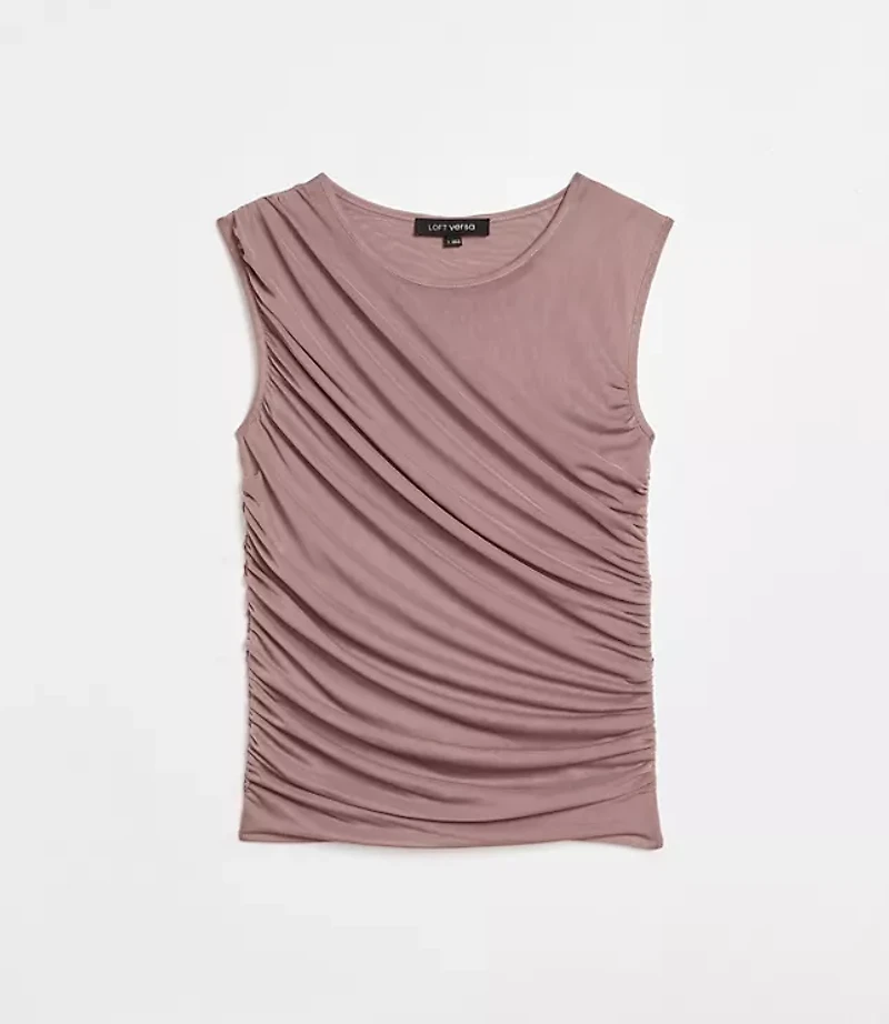 LOFT Versa Mesh Ruched Tank Top
