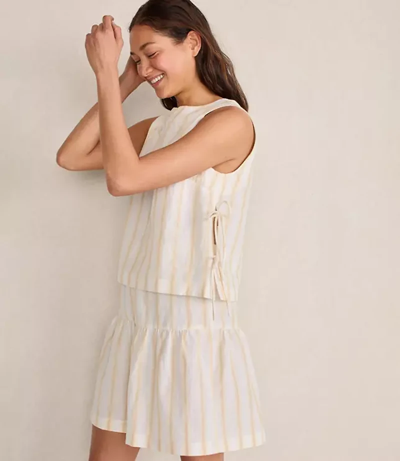 Haven Well Within Organic Cotton Linen Stripe Side Tie Tank