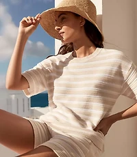 Haven Well Within Organic Cotton Crochet Stripe Sweater