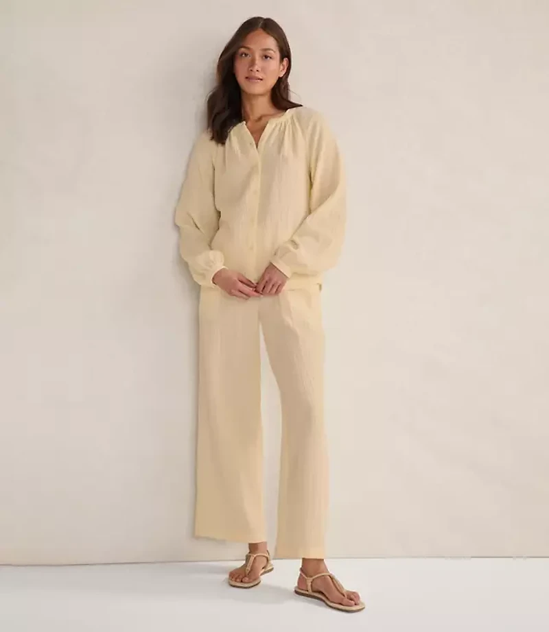 Haven Well Within Organic Cotton Gauze Straight Leg Pants