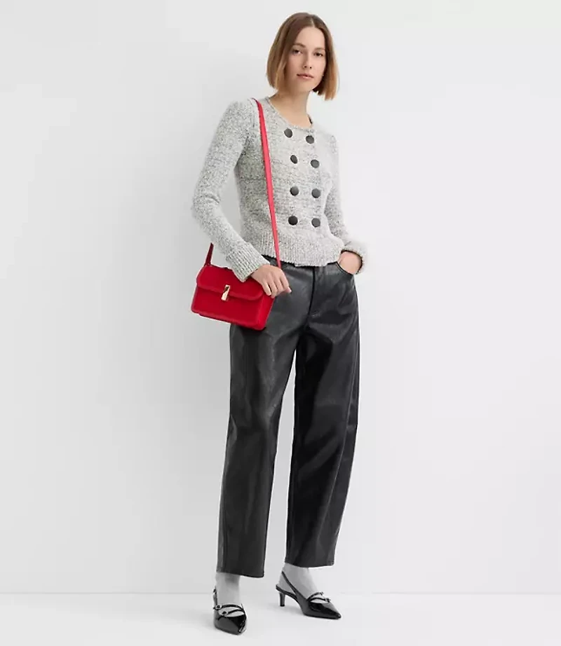 Boucle Cuffed Double Breasted Cardigan