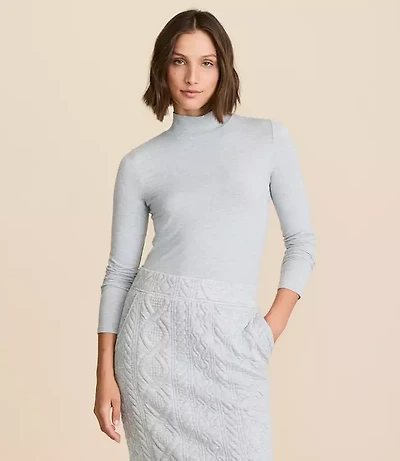 Lou & Grey Heathered Essential Modal Turtleneck Top