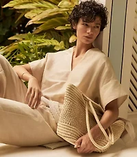 Haven Well Within Organic Cotton Linen V-Neck Top