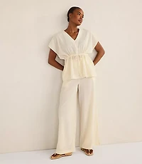 Haven Well Within Organic Cotton Crinkle Gauze Wide Leg Pants