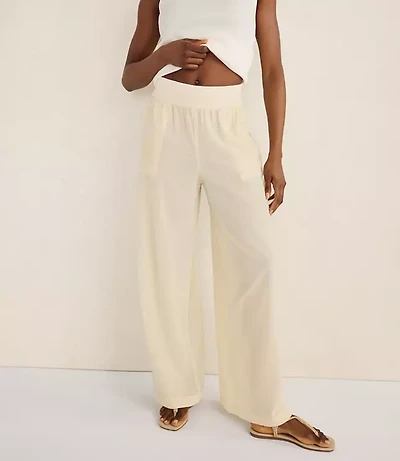 Haven Well Within Organic Cotton Crinkle Gauze Wide Leg Pants