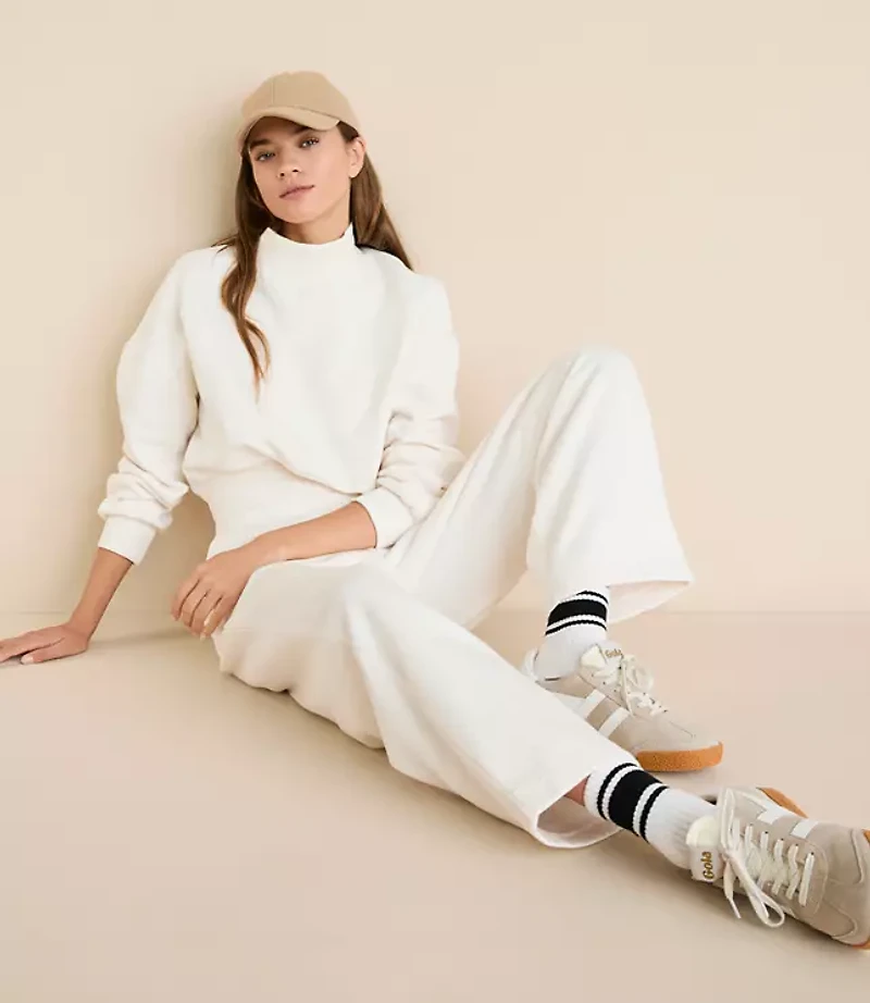 Petite Lou & Grey Elite Fleece Mock Neck Sweatshirt