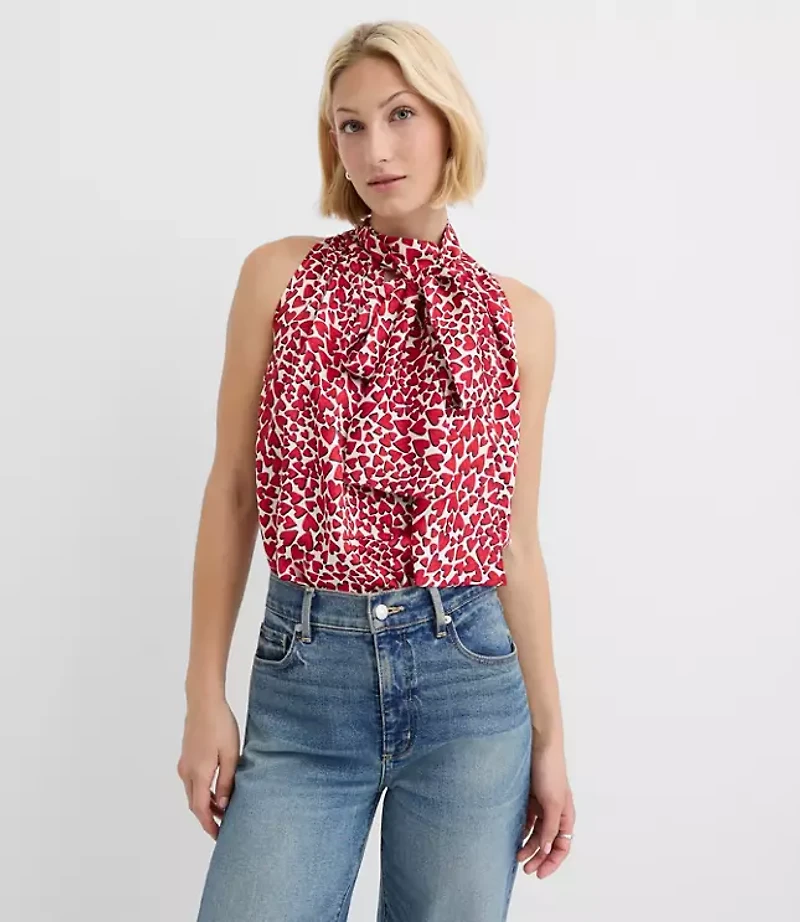 Heart Tie Neck Halter Top