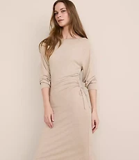 Lou & Grey Heathered Brushed Jersey Cinched Maxi Dress