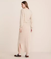 Lou & Grey Heathered Brushed Jersey Cinched Maxi Dress