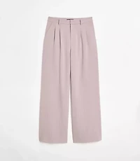 LOFT Versa Seasonless Stretch Double Pleat Wide Leg Pants Stripe