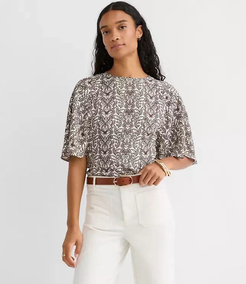 Petite Lace Garden Cape Sleeve Top