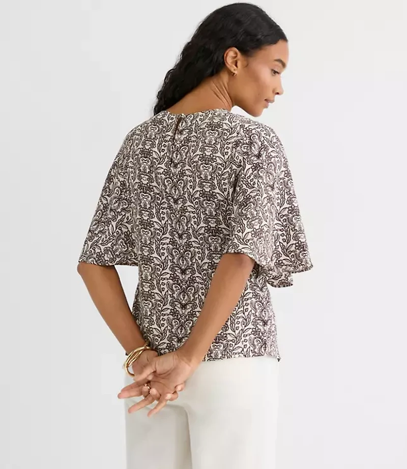 Petite Lace Garden Cape Sleeve Top