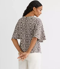 Petite Lace Garden Cape Sleeve Top