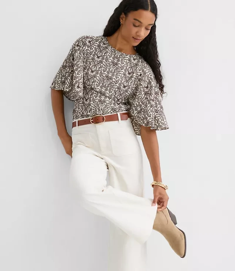 Petite Lace Garden Cape Sleeve Top