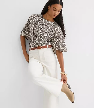 Petite Lace Garden Cape Sleeve Top