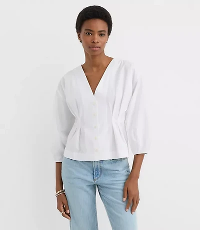 Poplin Cinched Back Shirt
