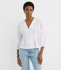 Poplin Cinched Back Shirt