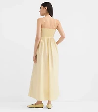 Poplin Bustier Midi Pocket Dress