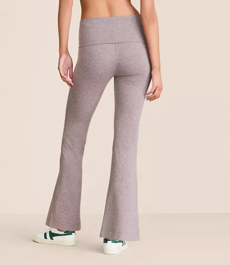 Lou & Grey Heathered Brushedsoft Foldover Flare Pants