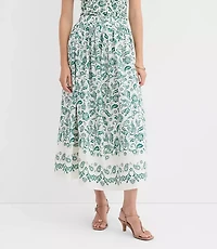 Floral Pull On Midi Skirt