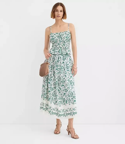 Floral Pull On Midi Skirt