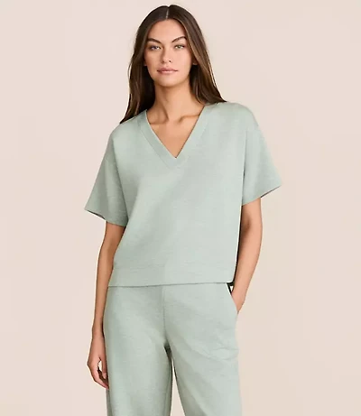 Lou & Grey Heathered Scubasoft Dolman V-Neck Tee