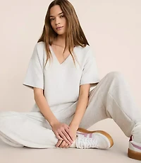 Lou & Grey Heathered Scubasoft Dolman V-Neck Tee