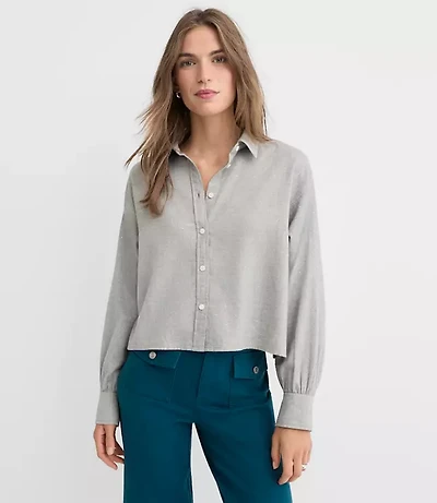 Petite Sparkle Herringbone Modern Everyday Shirt