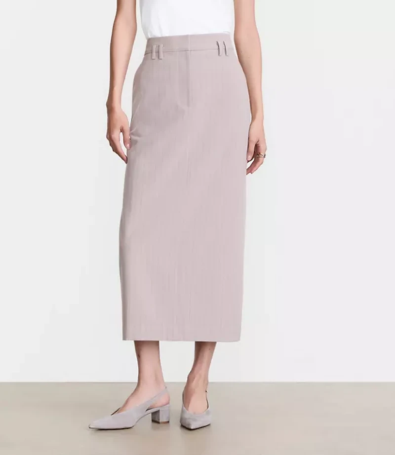 LOFT Versa Seasonless Stretch Trouser Midi Pocket Skirt Stripe