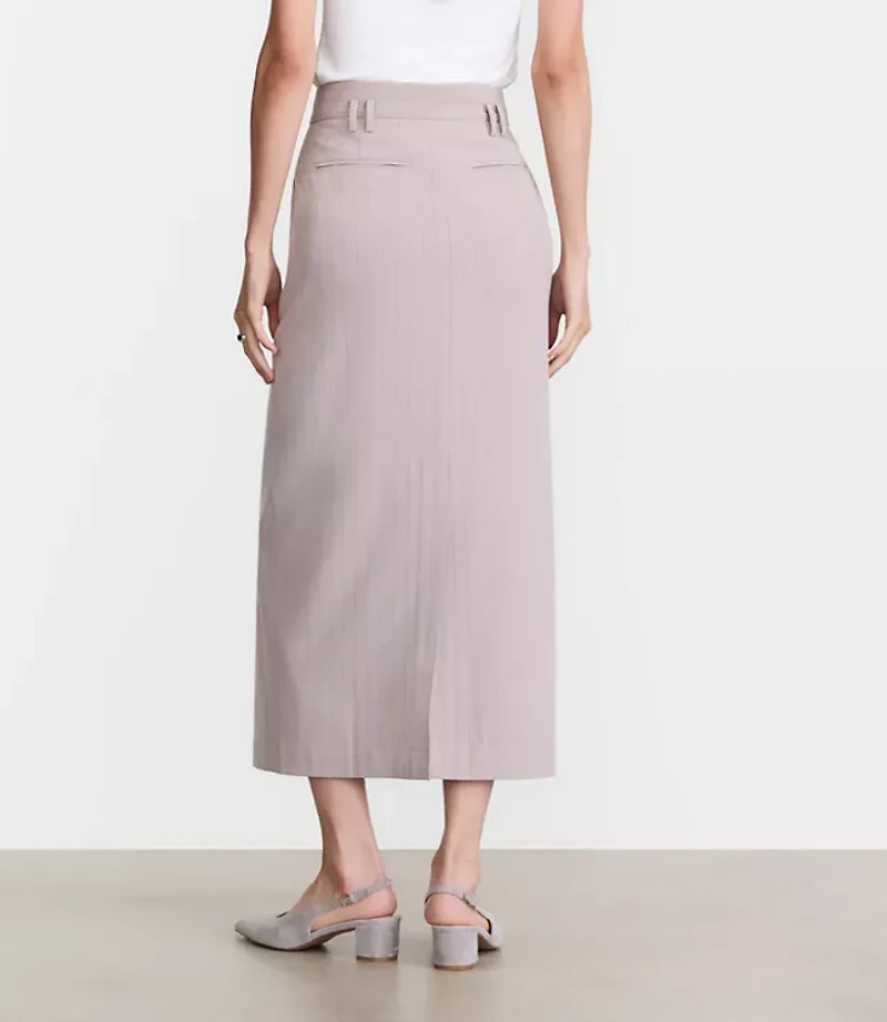 LOFT Versa Seasonless Stretch Trouser Midi Pocket Skirt Stripe