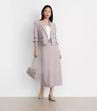 LOFT Versa Seasonless Stretch Trouser Midi Pocket Skirt Stripe