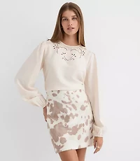Petite Floral Embroidered Blouse