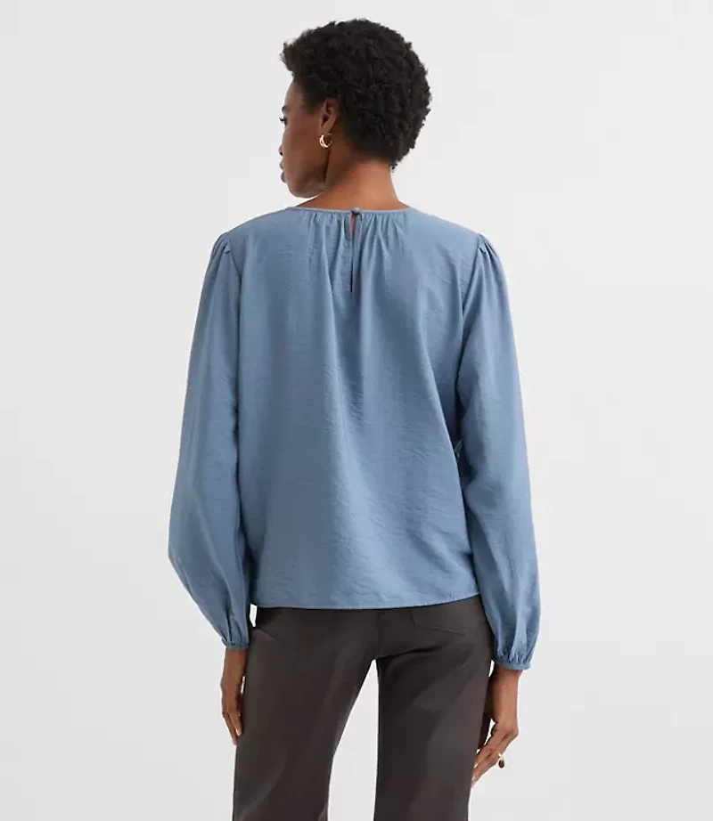 Petite Floral Embroidered Blouse