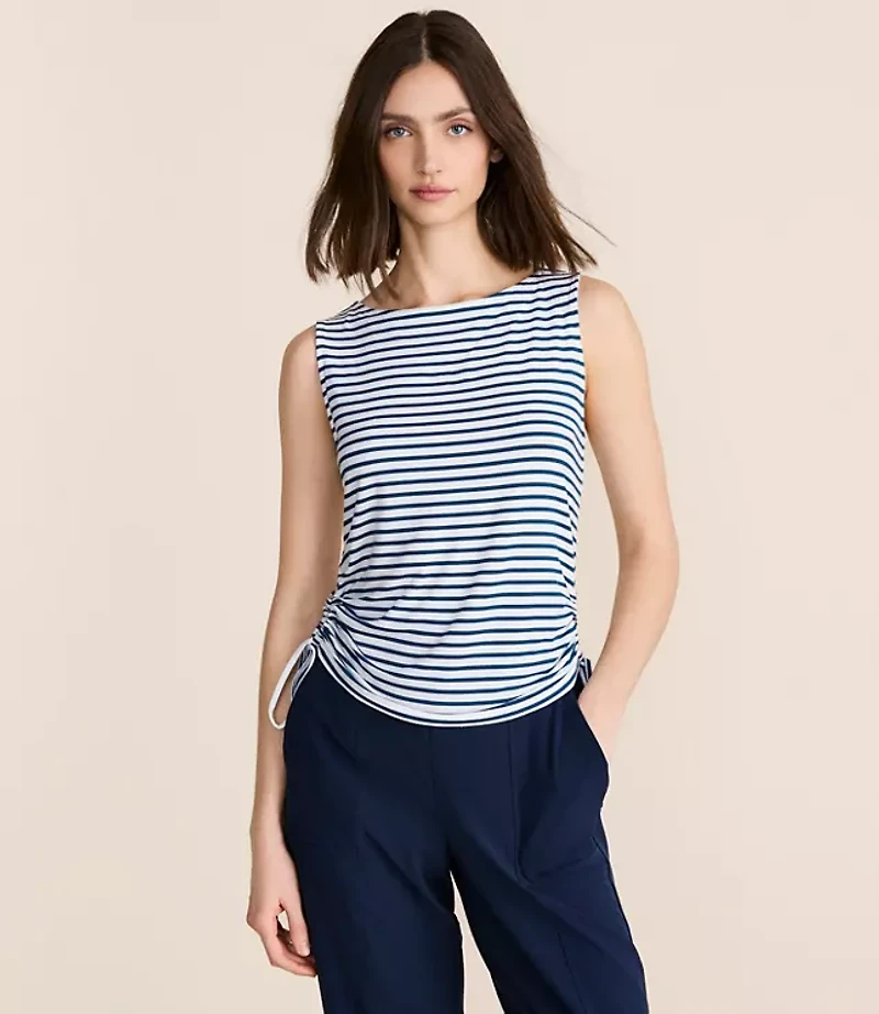 Lou & Grey Striped Essential Modal Side Tie Tank Top