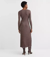 Petite Shimmer Ribbed Mock Neck Maxi Sweater Dress