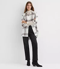 Petite Plaid Flannel Everyday Oversized Tunic Shirt