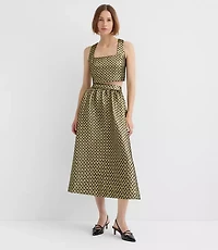 Petite Metallic Jacquard Midi Pocket Skirt