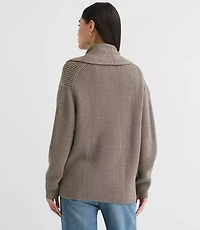 Petite Ribbed Double Breasted Cardigan