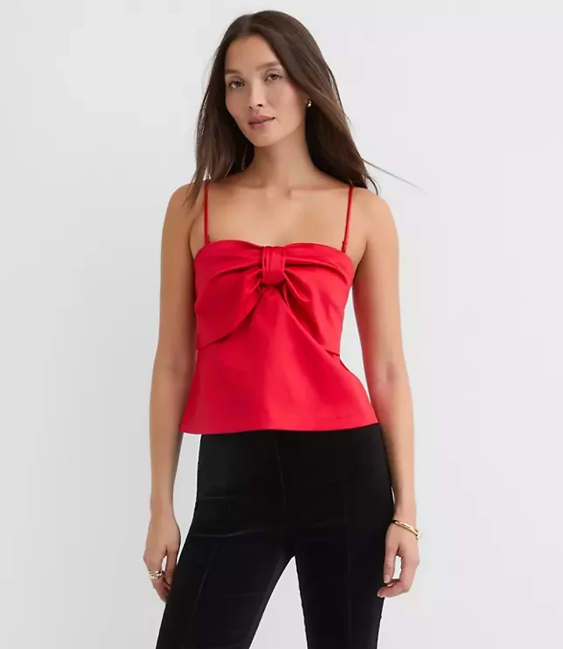Petite Bow Strappy Bustier Top